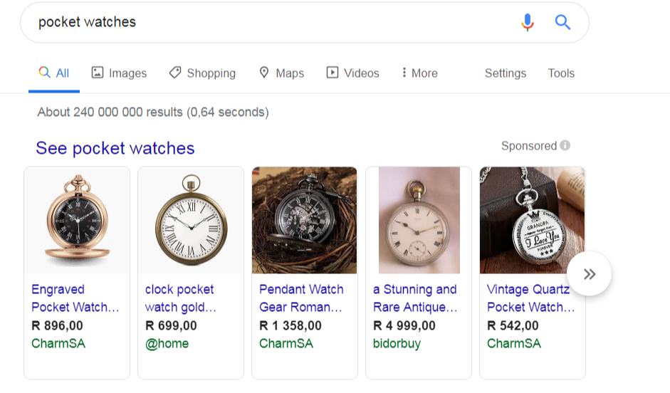 Pocket watches search engine query velocity media SEO Blog